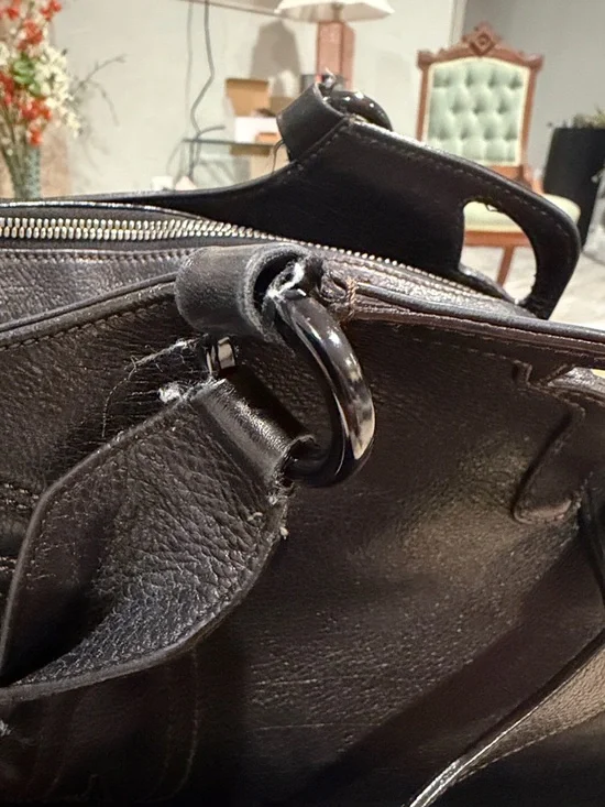 Cartier Marcello Dark Brown Leather Shoulder Bag with shoulder strap - Picture 12 of 15